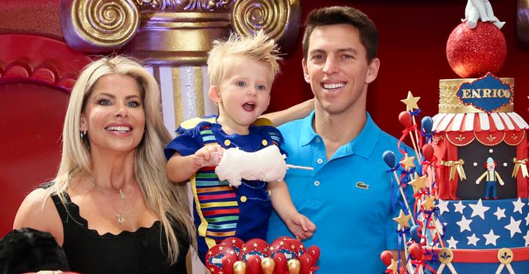 Karina Bacchi e Amaury comemoram aniversário de Enrico