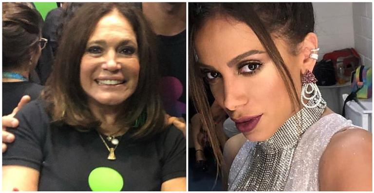 Susana Vieira pede atenção de Anitta nos bastidores do ‘Criança Esperança’