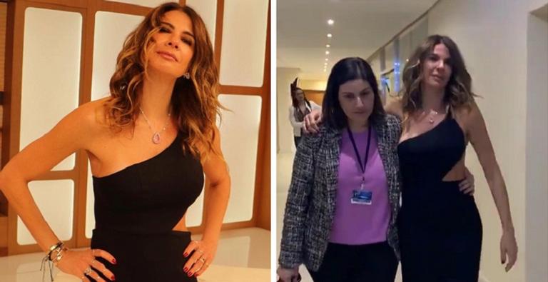Após entrar ao vivo machucada, Luciana Gimenez é levada para o hospital com ajuda de equipe