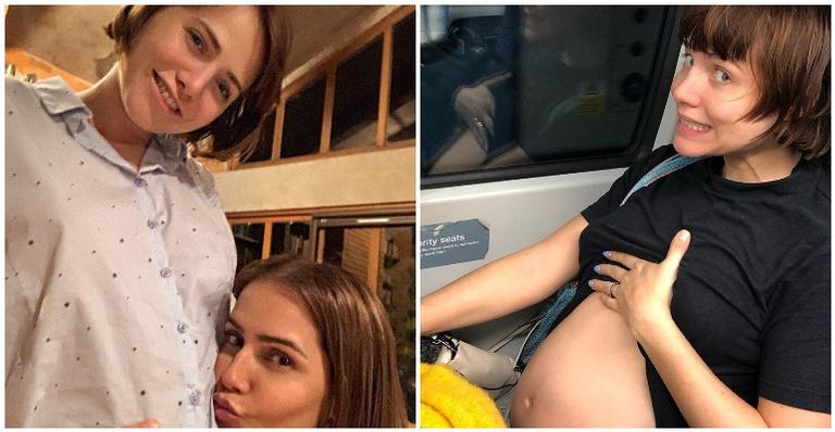 Deborah Secco posa beijando a barriga de Leticia Colin: ”Que seja a criança mais feliz do mundo”