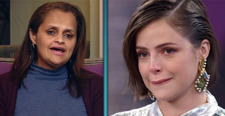 No Faustão, Agatha Moreira chora ao relembrar decisão da mãe: ”As pessoas julgam”