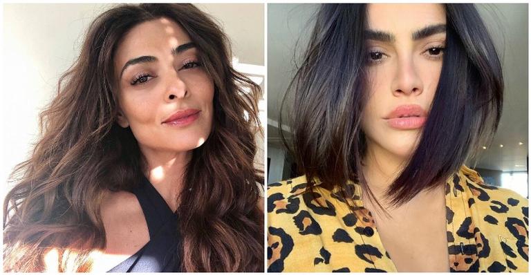 Juliana Paes e Cleo protagonizam beijo quentíssimo em clique na piscina