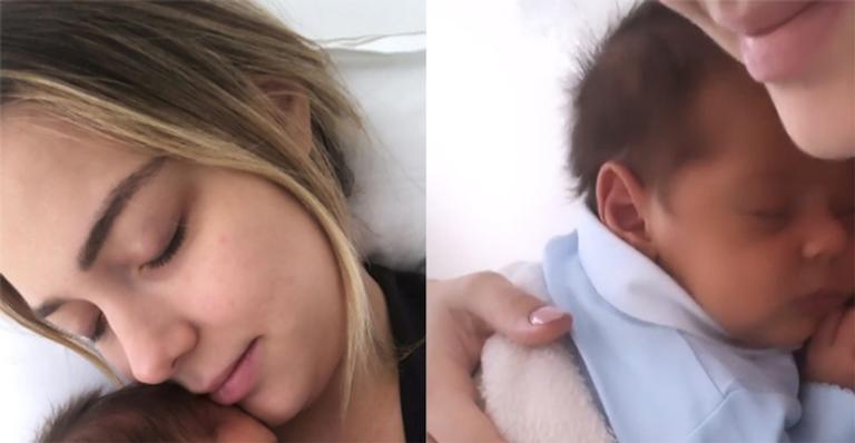 Carol Dantas surge em momento íntimo com o filho recém-nascido e encanta seguidores