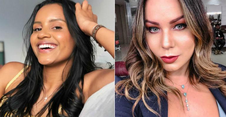 Ex-BBBs Gleici e Cacau curtem dia ensolarado na praia e se divertem de biquíni