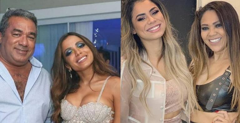 Pai da Anitta e mãe da Lexa gravam vídeo juntos e cantoras brincam: ”Quase se beijaram”