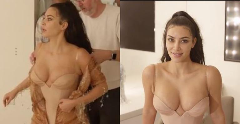 Kanye West se irritou com vestido provocante e sensual de Kim Kardashian em evento de gala