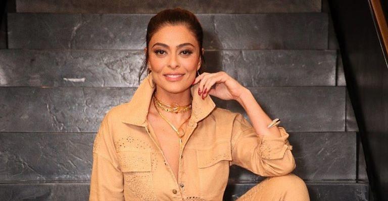De vestido decotado, Juliana Paes rouba a cena com suas curvas: ”Perfeição total”