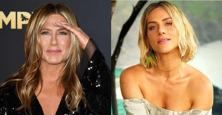 Giovanna Ewbank se confunde com Jennifer Aniston em foto e dispara: ”Achei que era eu”