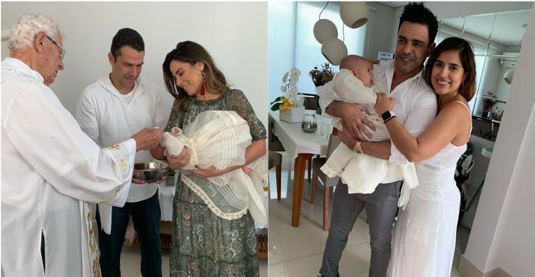 Camilla Camargo batiza filho Joaquim ao lado da família e se emociona: ”Que benção”
