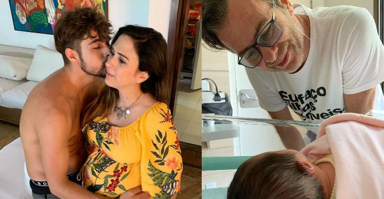 Clara Maria, filha de Tatá Werneck e Rafa Vitti, aparece ao lado do avô babão, João Vitti