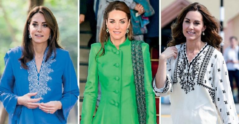 Os looks étnicos de Kate no Paquistão
