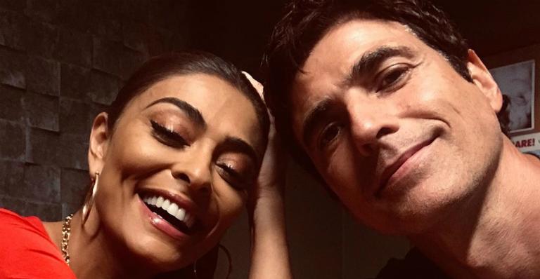 Reynaldo Gianecchini posa ao lado de Juliana Paes e ator mirim e dispara: ”Sonho do Regis”
