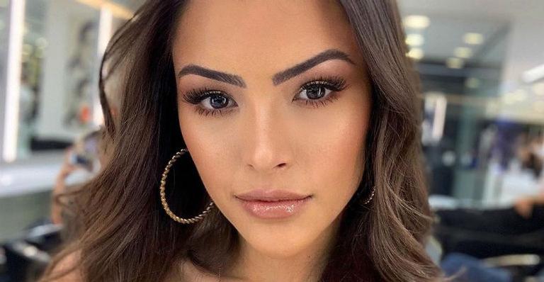 Gabi Luthai, noiva de Téo Teló, esquenta o clima e quase mostra demais
