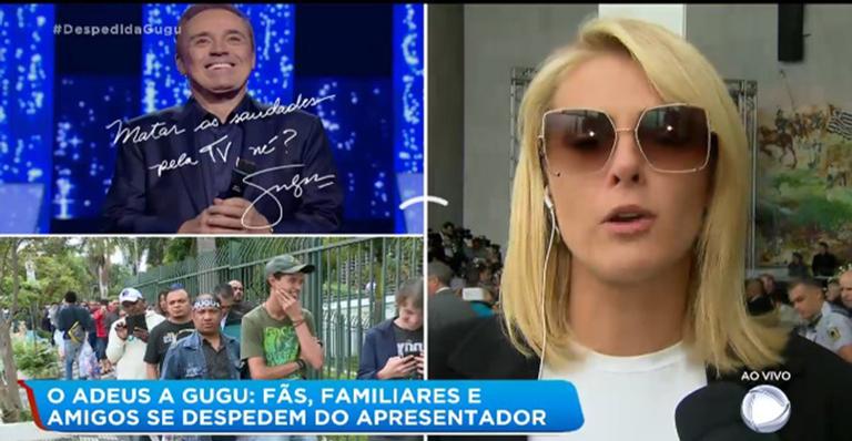 Ana Hickmann se emociona no velório de Gugu Liberato: ”Se foi muito cedo”