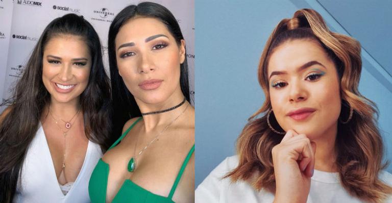 Preparadas para gravar o Programa da Maísa, Simone e Simaria aparecem com aventais coloridos