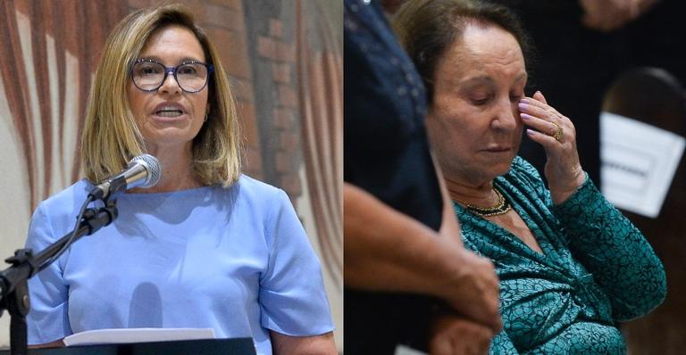 Irmã de Gugu Liberato emociona ao ler carta escrita pela família na missa de sétimo dia do artista
