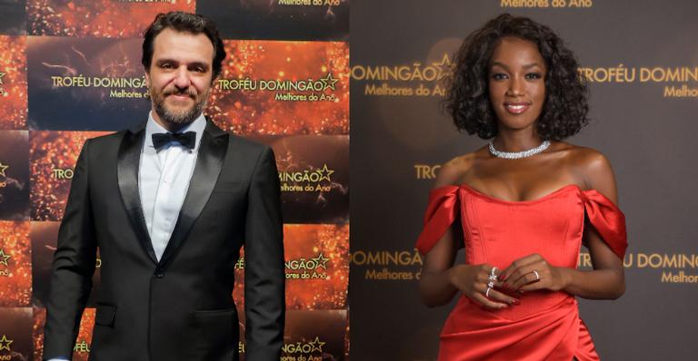 Rodrigo Lombardi posa ao lado de Iza nos bastidores do ‘Troféu Melhores do Ano’ e agita web