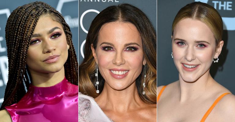 Sombra rosa é tendência entre as famosas na 25ª edição do Critics’ Choice Awards