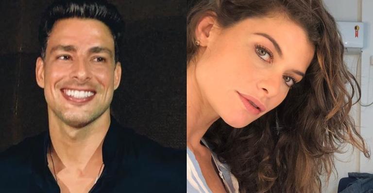 Cauã Reymond surpreende e posa ao lado da ex-namorada, Alinne Moraes, nos bastidores da Globo