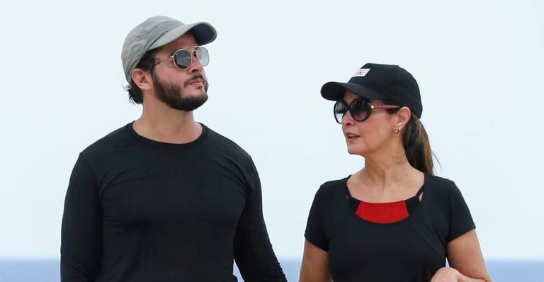 Fátima Bernardes e Túlio Gadêlha se exercitam no Rio