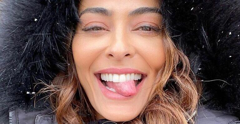 De férias fora do Brasil, Juliana Paes aproveita momento radical na neve com a família