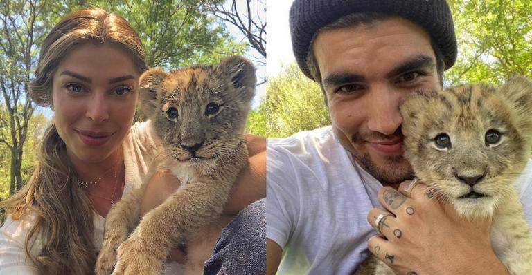 Grazi Massafera e Caio Castro viajam para África do Sul com filha da atriz e exibem suposta aliança