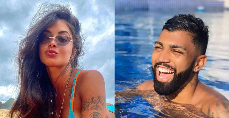 Após boatos de affair, Gabigol e Aline Riscado marcam presença em ensaio da Beija-Flor