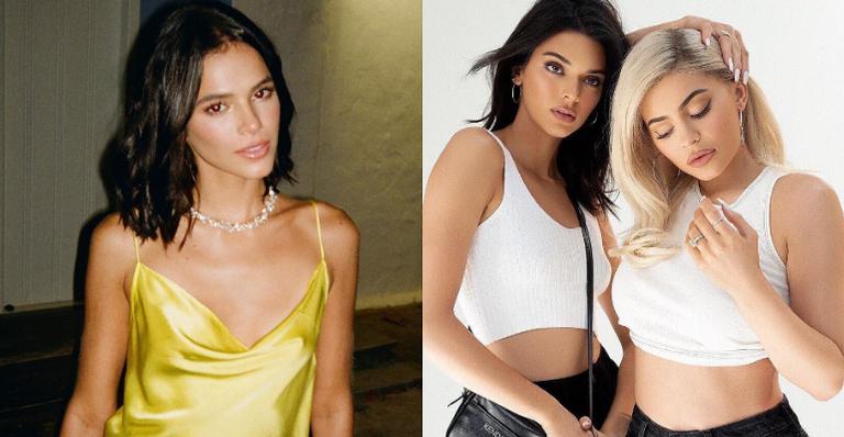 No provador, Bruna Marquezine surge experimentando look e é comparada à Kylie e Kendall Jenner