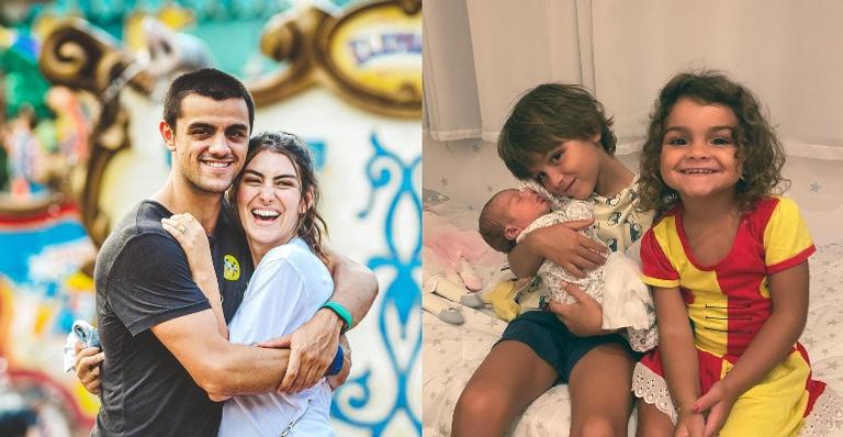 Mariana Uhlmann conta reação dos filhos após chegada do irmão caçula, Vicente: ”Amam pega-lo”