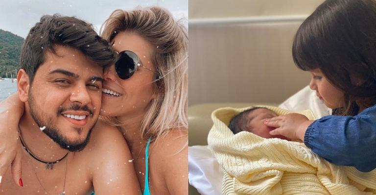 Mulher do sertanejo Cristiano mostra a filha conhecendo o irmão e se derrete: ”Serzinho de luz”