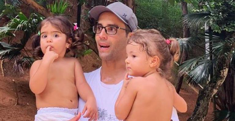 Daniel Cady encanta ao compartilhar vídeo brincando com uma das gêmeas