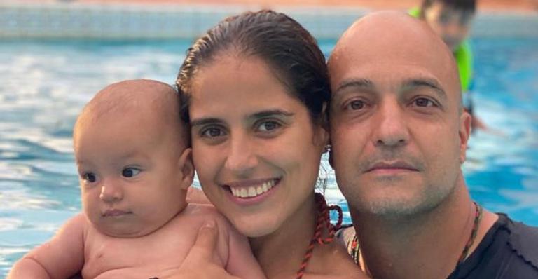Com Joaquim, Camilla Camargo parabeniza o marido e encanta internautas
