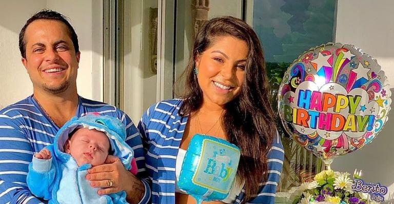 Filho de Thammy Miranda e Andressa Ferreira surge de pantufa e explode o fofurômetro
