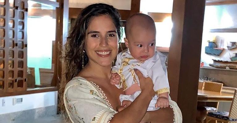 Camilla Camargo comemora 8 meses do filho, Joaquim: ”O sorriso que faz tudo ter sentido”