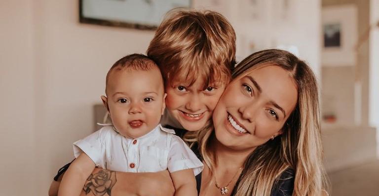 Fofura do dia! Carol Dantas explode o fofurômetro com foto inédita ao lado de Davi Lucca e Valentin