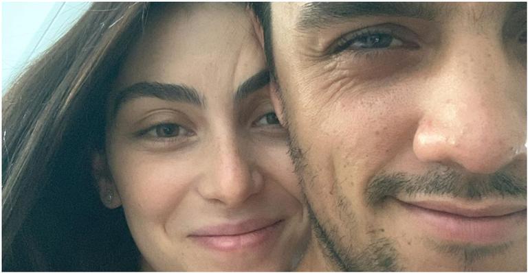 Mariana Uhlmann, esposa de Felipe Simas, surge em momento íntimo com o caçula e fãs se derretem