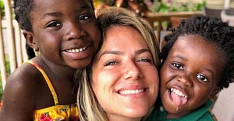 Grávida, Giovanna Ewbank surge em momento fofíssimo colhendo fruta com os filhos, Titi e Bless