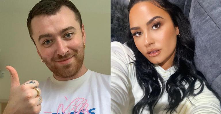 Sam Smith posa com Demi Lovato em estúdio de gravação e fãs especulam parceria