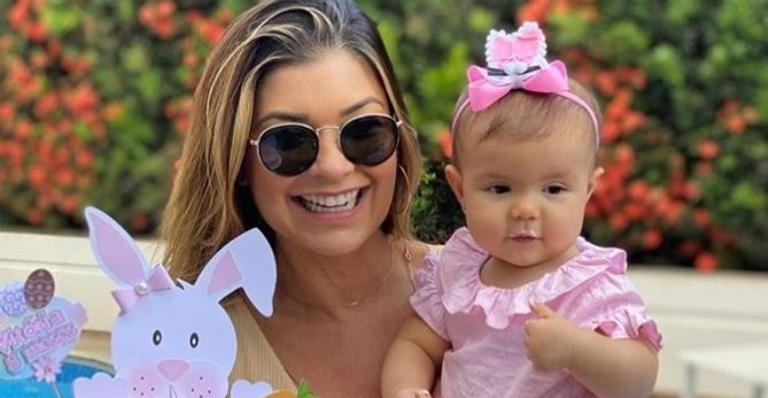 Amanda Françozo aproveita a Páscoa para celebrar oito meses da filha: ”Te amo tanto”