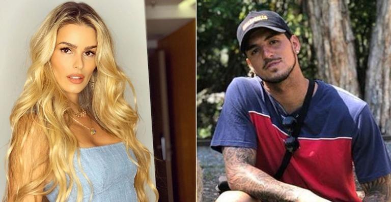 Gabriel Medina e Yasmin Brunet apostam em camisetas iguais e posam juntinhos
