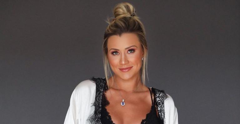 De lingerie, Ana Paula Siebert celebra 38 semanas de gestação: ”Reta final”
