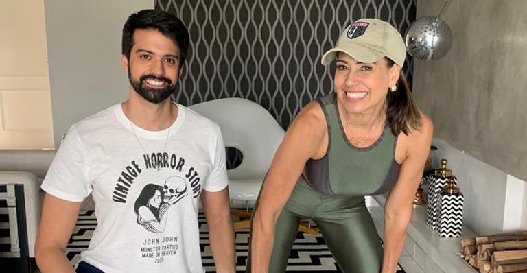 Solange Frazão e filho personal falam sobre rotina fitness na quarentena: “Alimentação, sono e rotina, continuam quase os mesmos!”
