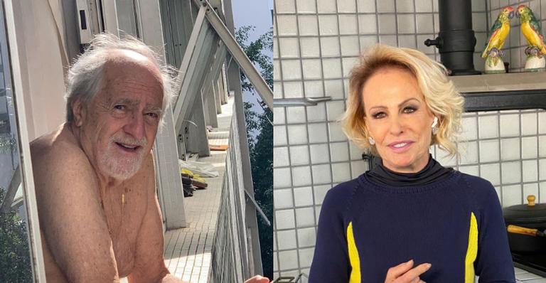 Ary Fontoura surge tomando sol sem camisa e Ana Maria Braga faz brincadeira: ”Fiu fiu”