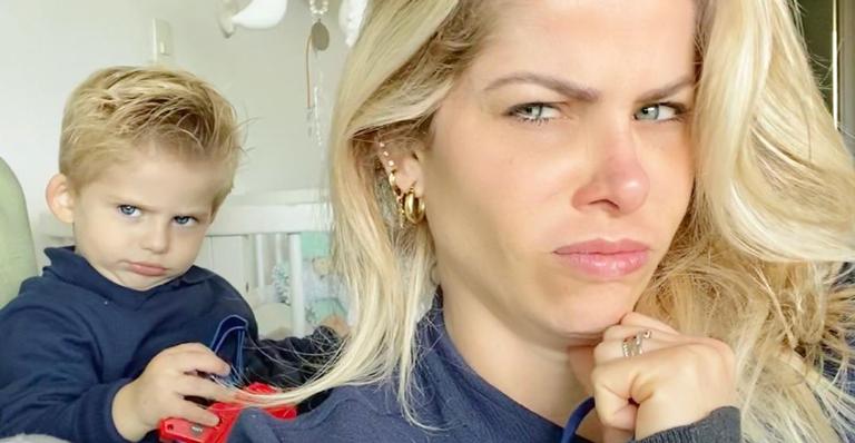 Karina Bacchi exibe Enrico brincando com binóculos e encanta web: ”Que amor”