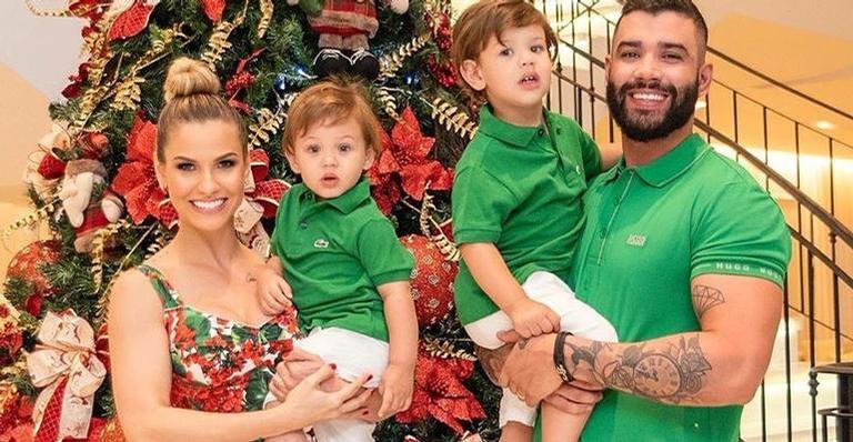 Gusttavo Lima surge ensinando seus filhos à ‘piscarem para as gatinhas’ e diverte web