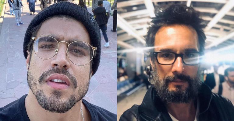 Caio Castro relembra clique com Rodrigo Santoro em 2012 durante o Festival de Cannes