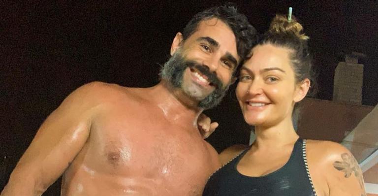 Ao lado do marido, Laura Keller exibe barrigão na reta final da gravidez: ”Faltam 9 semanas”