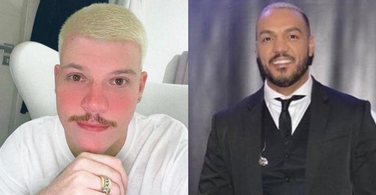 Ferrugem aparece de cabelo platinado e é comparado com Belo pelos internautas
