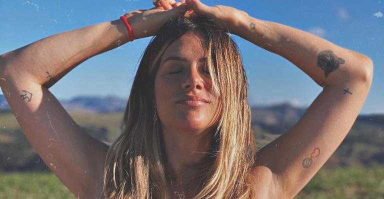 Giovanna Ewbank aproveita o sol e exibe o barrigão de oito meses: ”Vitamina D”