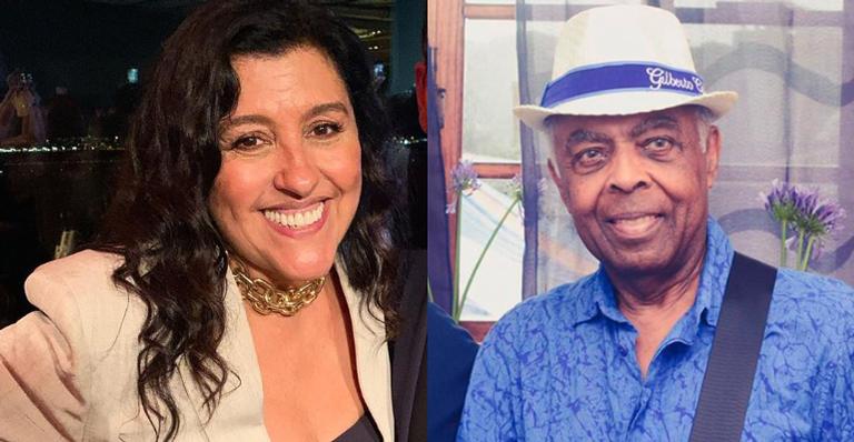 Regina Casé relembra momentos com Gilberto Gil e parabeniza o cantor: ”Lindas lembranças”